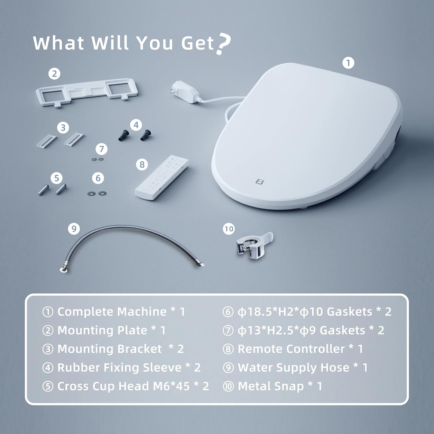 Z1 Bidet Toilet Seat, Bidet Attachment for Toilet Warm Water, Elongated Heated Toilet Seat with Quite Close, Electric Smart Air Dryer, Customizable Washing Modes for Ultimate Comfort