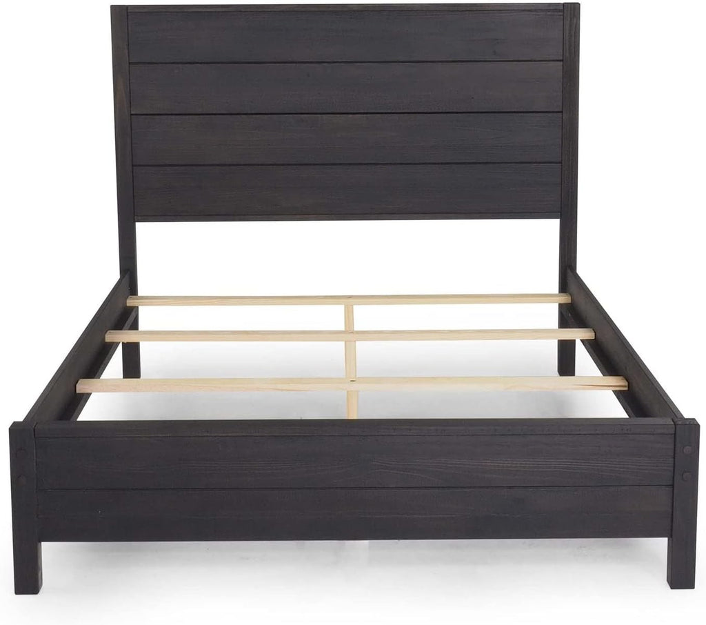 Grain Wood Furniture Montauk Solid Wood Bed, Twin Size, Farmhouse Black