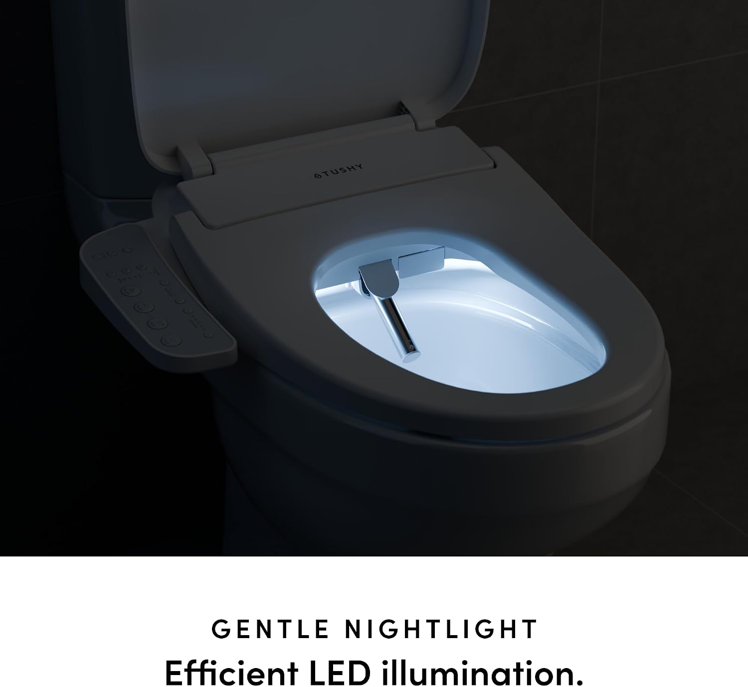 TUSHY Cloud Electronic Bidet Heated Toilet Seat: Instant Warm Water, Adjustable Air Dryer, Soft Close Lid and Seat & Night Light (Self Cleaning Nozzle and Water Filter), Elongated