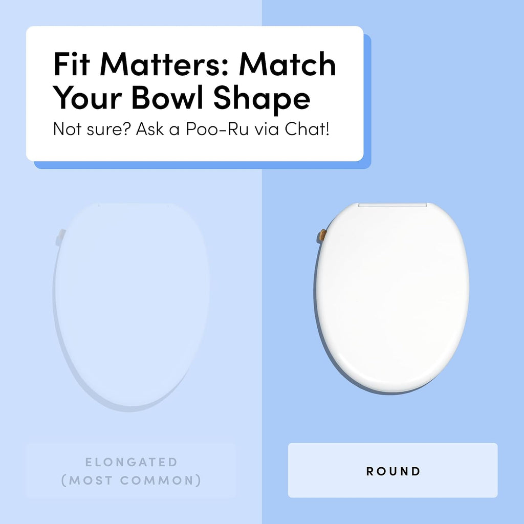 TUSHY Wave Non-Electric Bidet Toilet Seat: Sleek Round Design, Quick-Release for Easy Cleaning (DuoFlow Front & Rear Wash, Self-Cleaning Nozzle, Soft-Close Lid), 10-Min DIY Install, Bamboo Knob