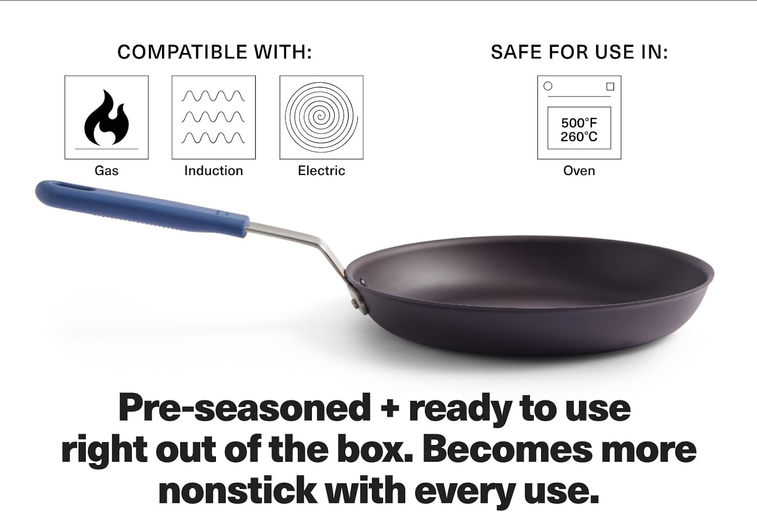 Misen 12 Inch Pre-Seasoned Carbon Steel Fry Pan – Lightweight, Even Heating, Heat Retention – Oven Safe to 500°F – Ideal for Searing, Sautéing, and Frying – Versatile Durable, Easy to Clean