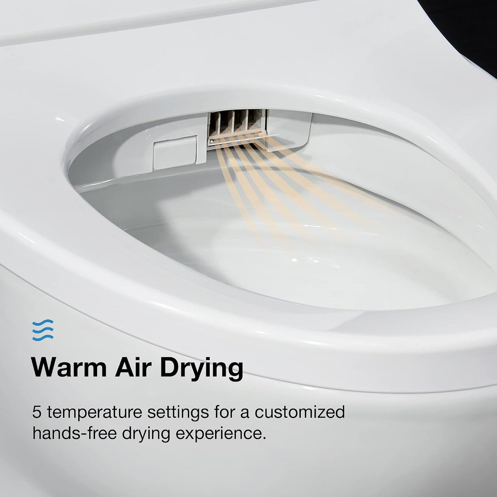 OVE Decors Wilma Smart Toilet with Integrated Bidet Seat, Heated Seat with Auto Flush and Warm Water and Multi Function Remote Control, White