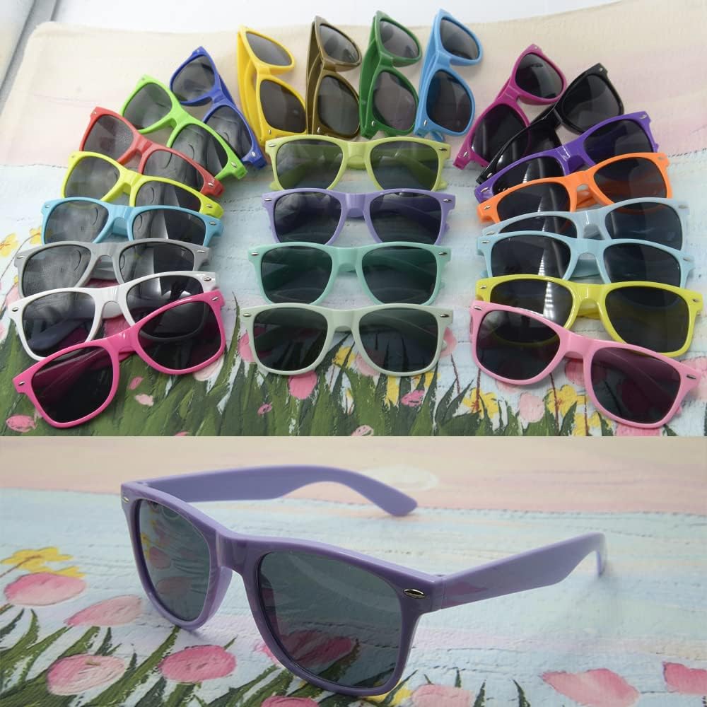 Personalized Sunglasses Bulk Party Favors Adult Gifts Custom Wedding/Bachelor/Birthday/Bridal/Groomman/Company Personalized Party Sunglasses Gifts for Guests (80PC Yellow)