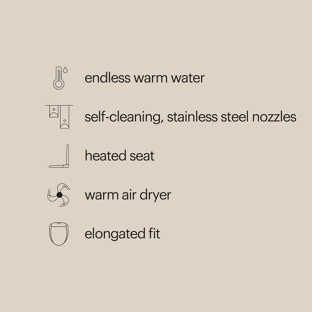 Brondell S1400-RW & SWF44 Bundle - Luxury Bidet Toilet Seat with Premium Carbon Water Filtration System for Round Toilets