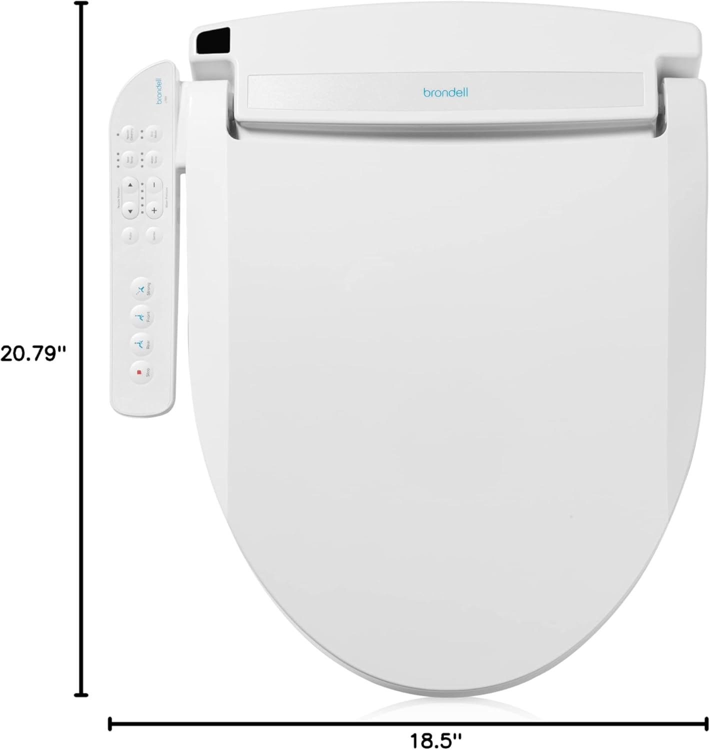Brondell LT89 Electric Bidet Toilet Seat, Fits Elongated Toilets, White – Side Arm Control, Warm Water Wash, Strong Wash Mode, Stainless-Steel Nozzle, Nightlight and Easy Installation
