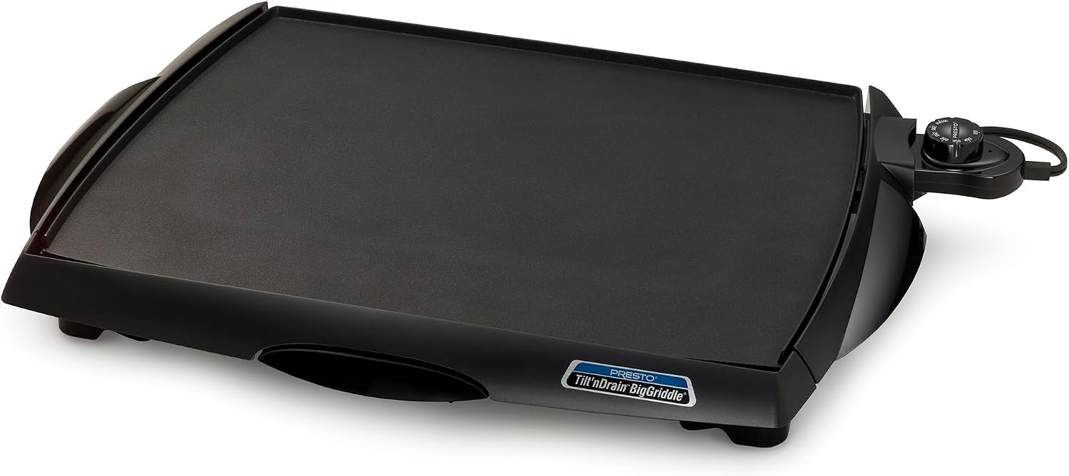 Presto 07023 XL Cool-Touch Electric Griddle and Warmer Plus & 07046 Tilt 'n Drain Big Griddle Cool-Touch Electric Griddle Bundle