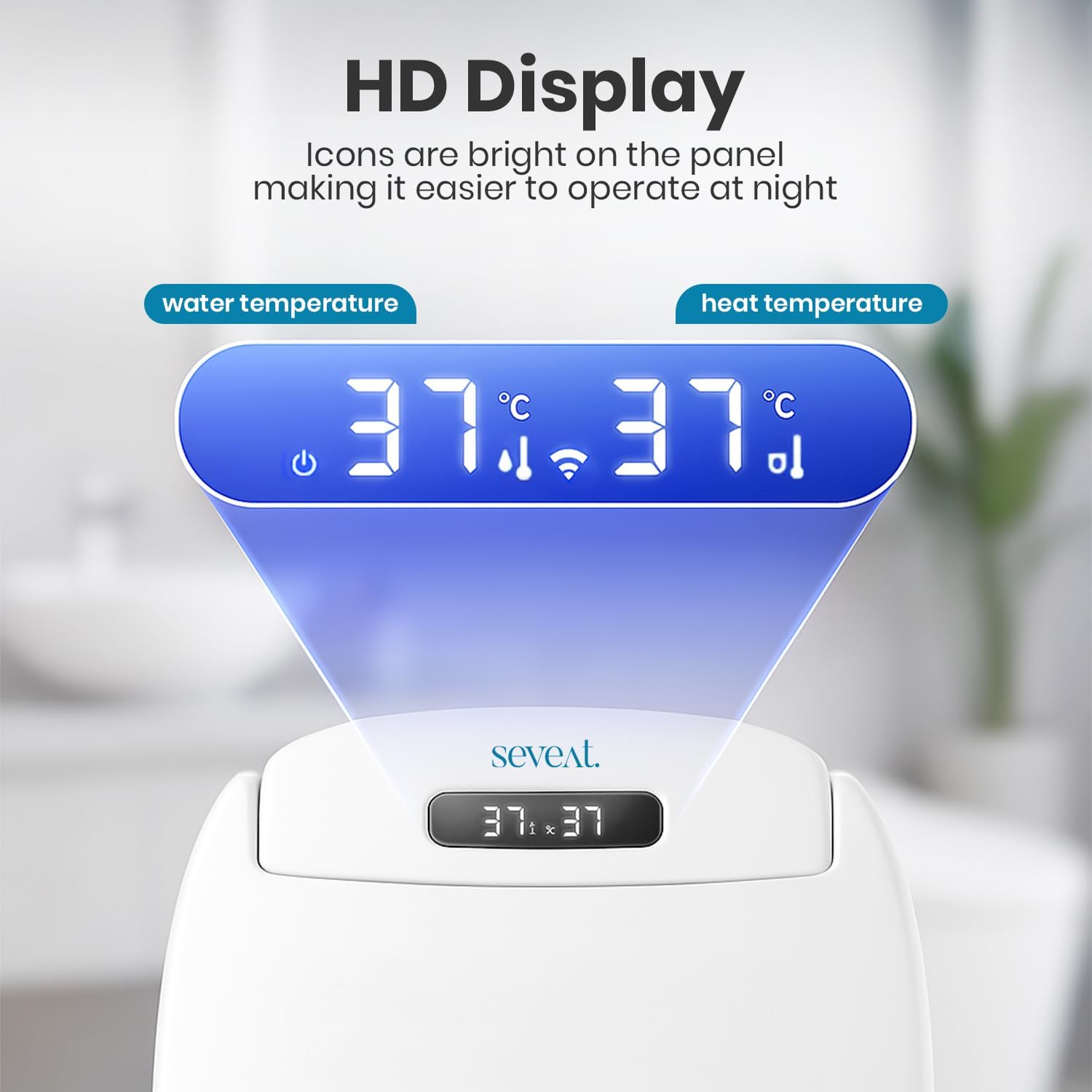 Electric Heated Bidet Toilet Seat – Instant Warm Water, Dryer, Feminine & Rear Wash | Wireless Remote | Self-Cleaning Nozzle | LED Temperature Display | Bathroom Comfort and Hygiene (Elongated)