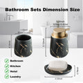 Bathroom Accessories Set Ceramic Bathroom Accessory Set Plant Patterns Accessories with Soap Dispenser Dish Tumbler for Home Decor Victorian(3 Piece Set-Black)