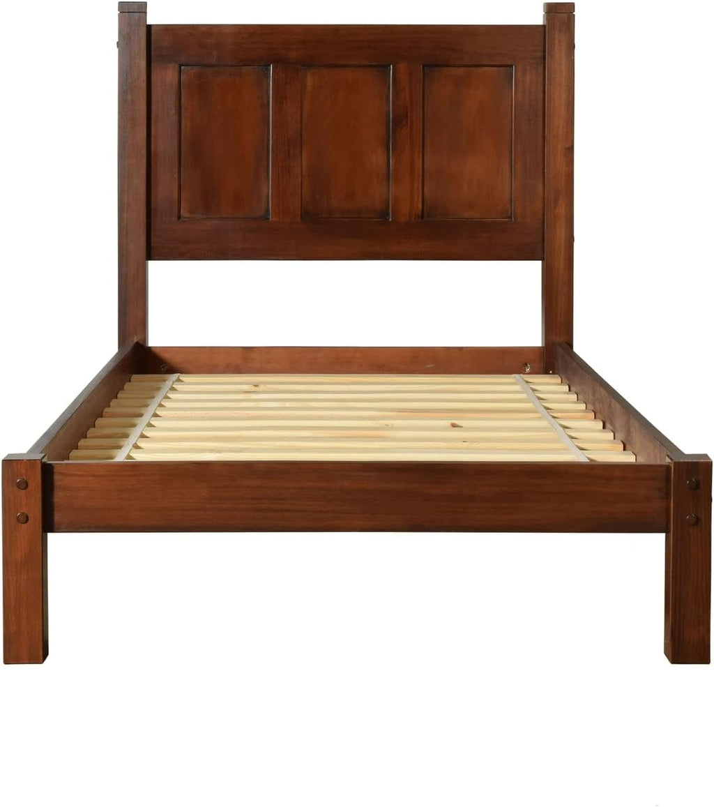 Grain Wood Furniture Shaker Solid Wood Panel Platform Bed, Twin Size, Cherry