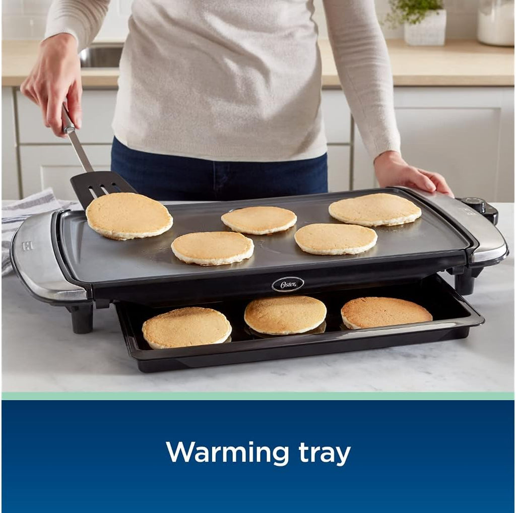 Oster DiamondForce 10 x 20 Nonstick Coating Infused with Diamonds Electric Griddle with Warming Tray