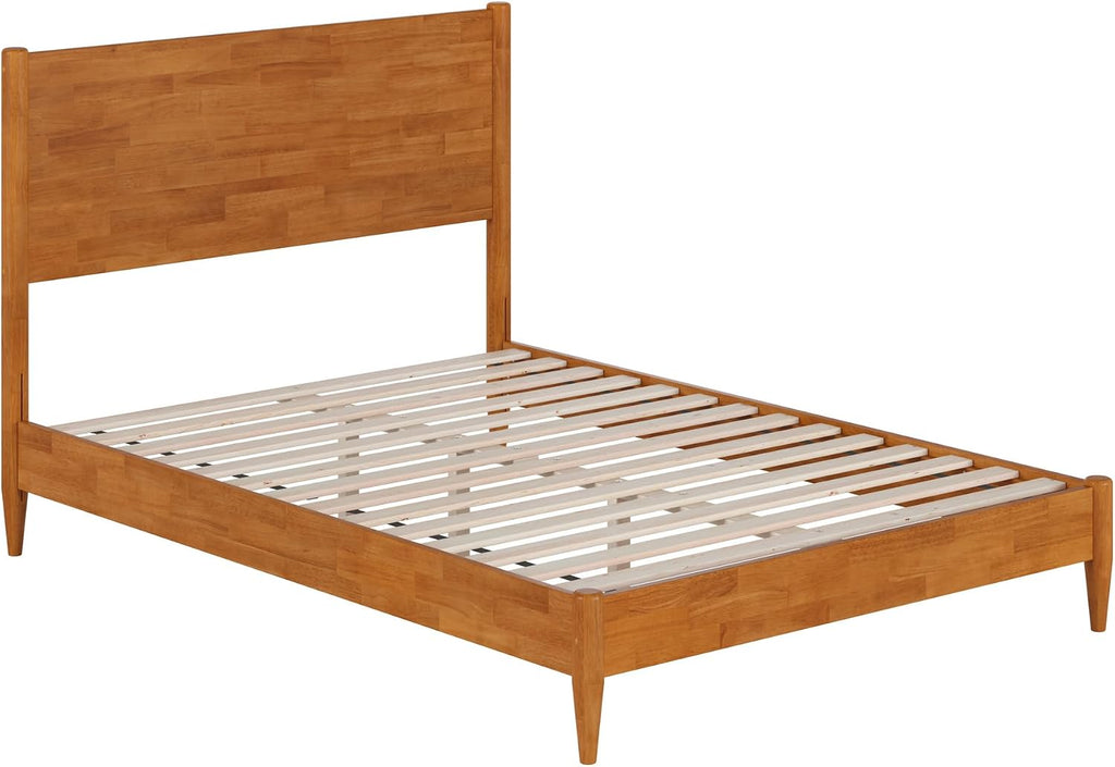 AFI, Pasadena Full Solid Wood Low Profile Platform Bed, Light Toffee