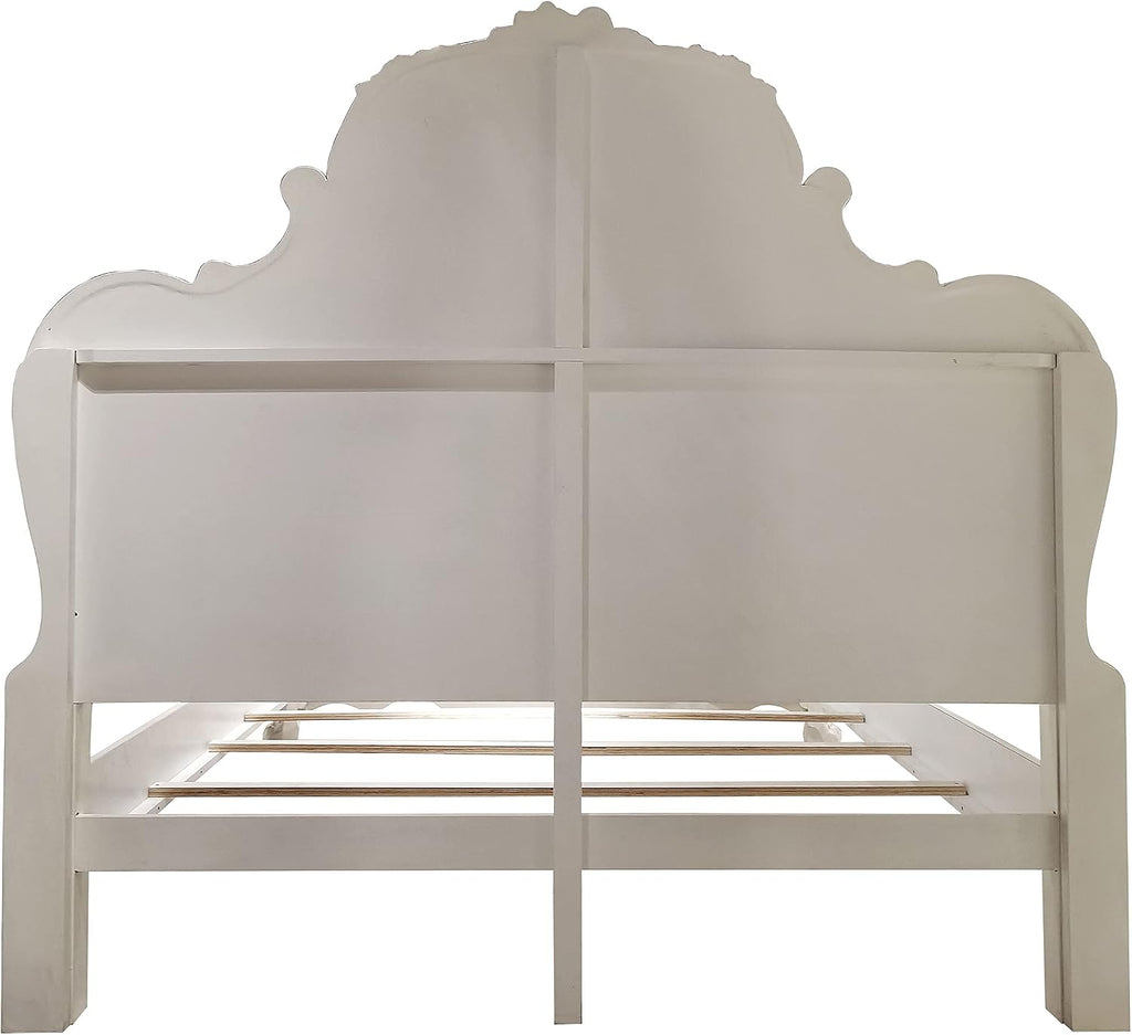 Acme Dresden Wooden Eastern King Bed with Arched Headboard in Bone White