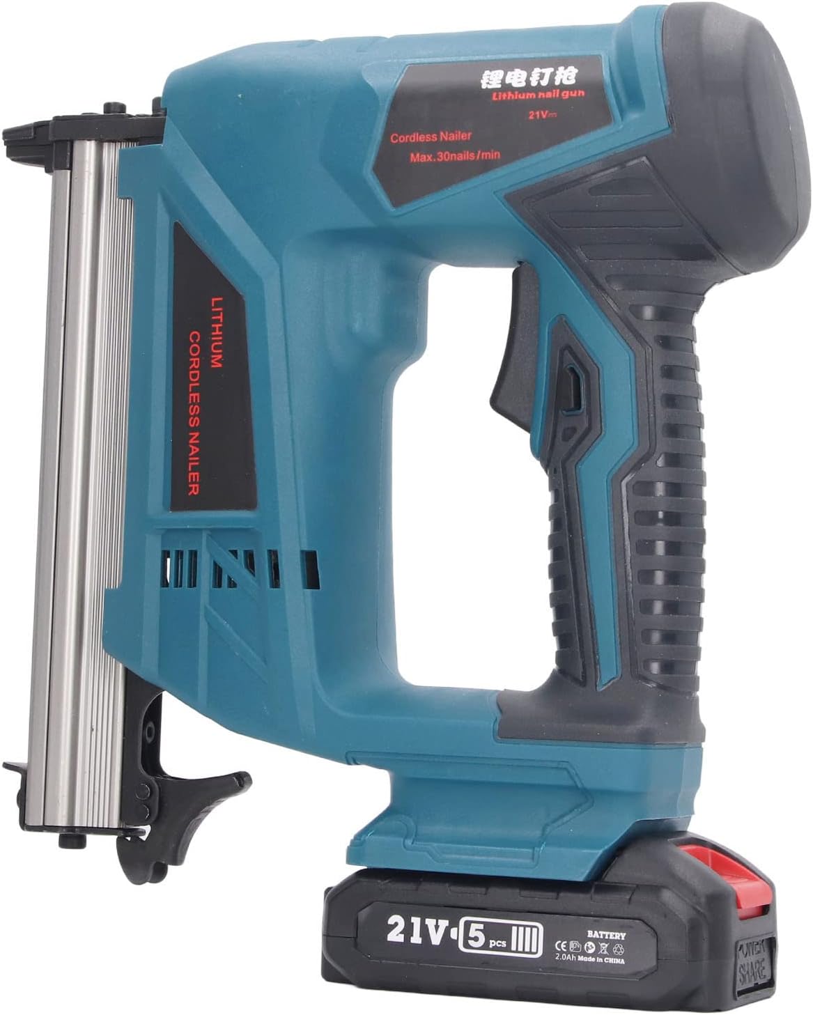 Electric Brad Nailer Kit Cordless Staple Gun for Carpentry and Woodworking Projects, US Plug 100‑220V