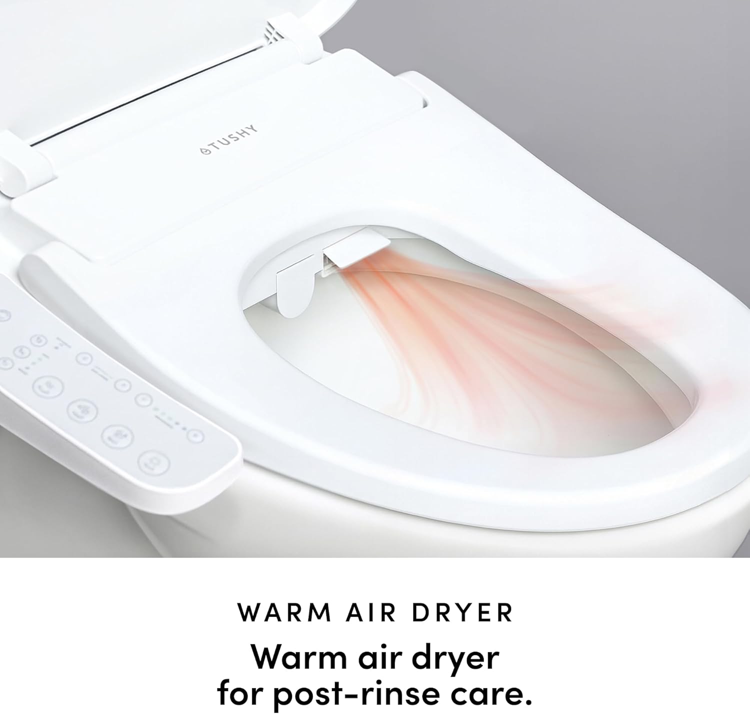 TUSHY Cloud Electronic Bidet Heated Toilet Seat: Instant Warm Water, Adjustable Air Dryer, Soft Close Lid and Seat & Night Light (Self Cleaning Nozzle and Water Filter), Elongated
