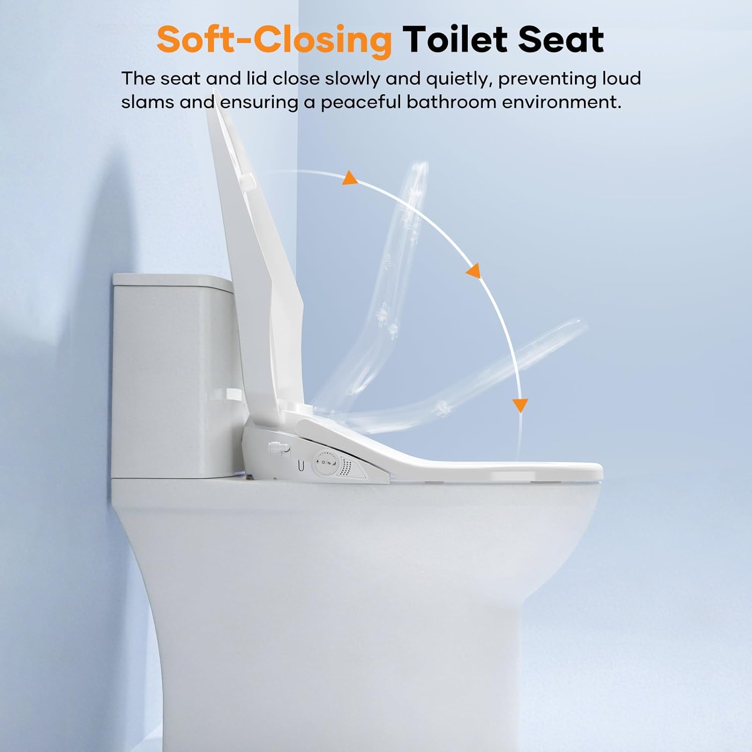 Toilet Bidet Seat with Auto Open/Close Lid, Smart Toilet Seat Elongated, Slow Close Electric Heated Toilet Seat With Instant Warm Water & Dryer, Feminine & Front Rear Wash, Self-Clean, Nightlight
