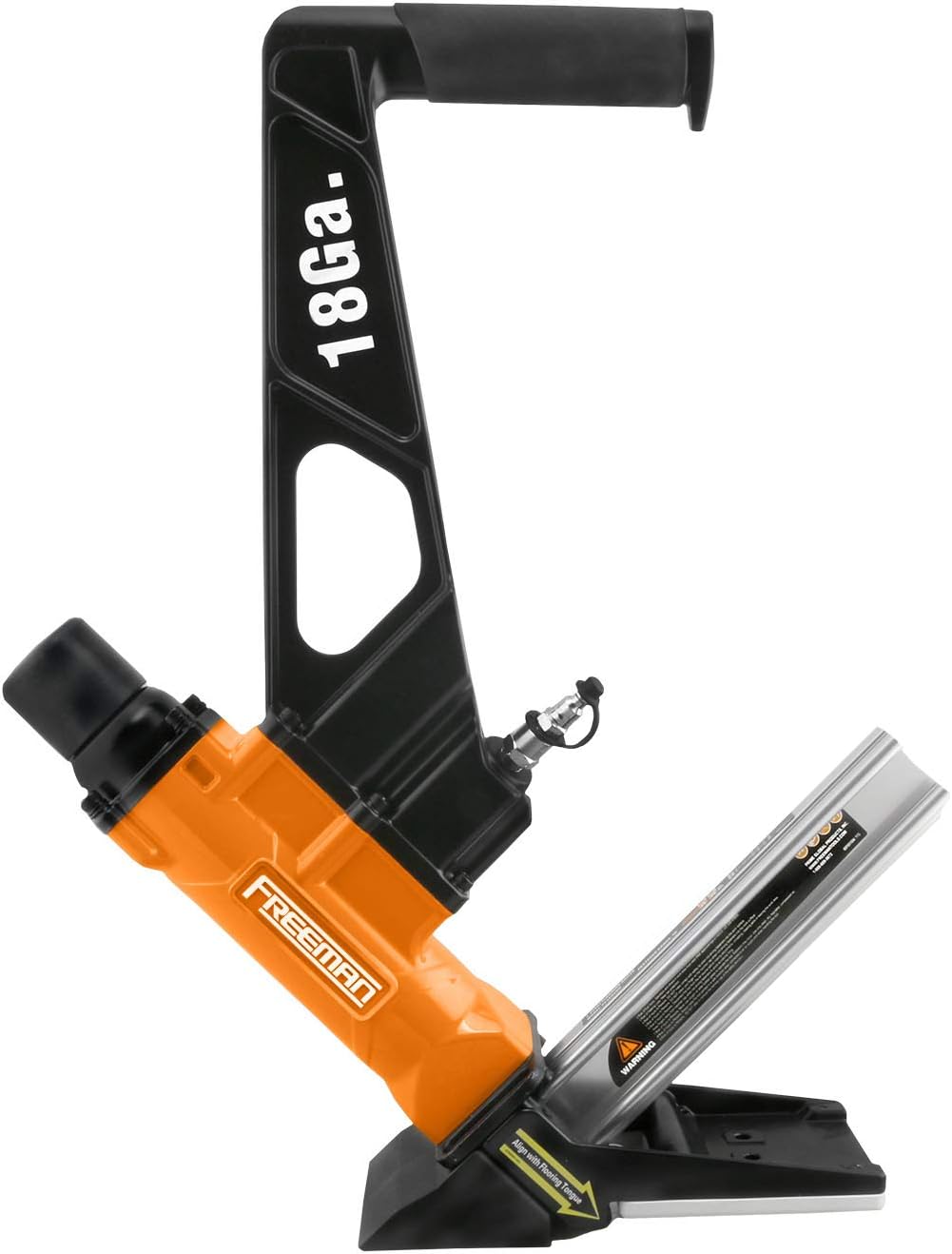 Freeman PF18GLCN Pneumatic 18-Gauge 1-3/4' L-Cleat Flooring Nailer with Flooring Mallet and Interchangeable Base Plates