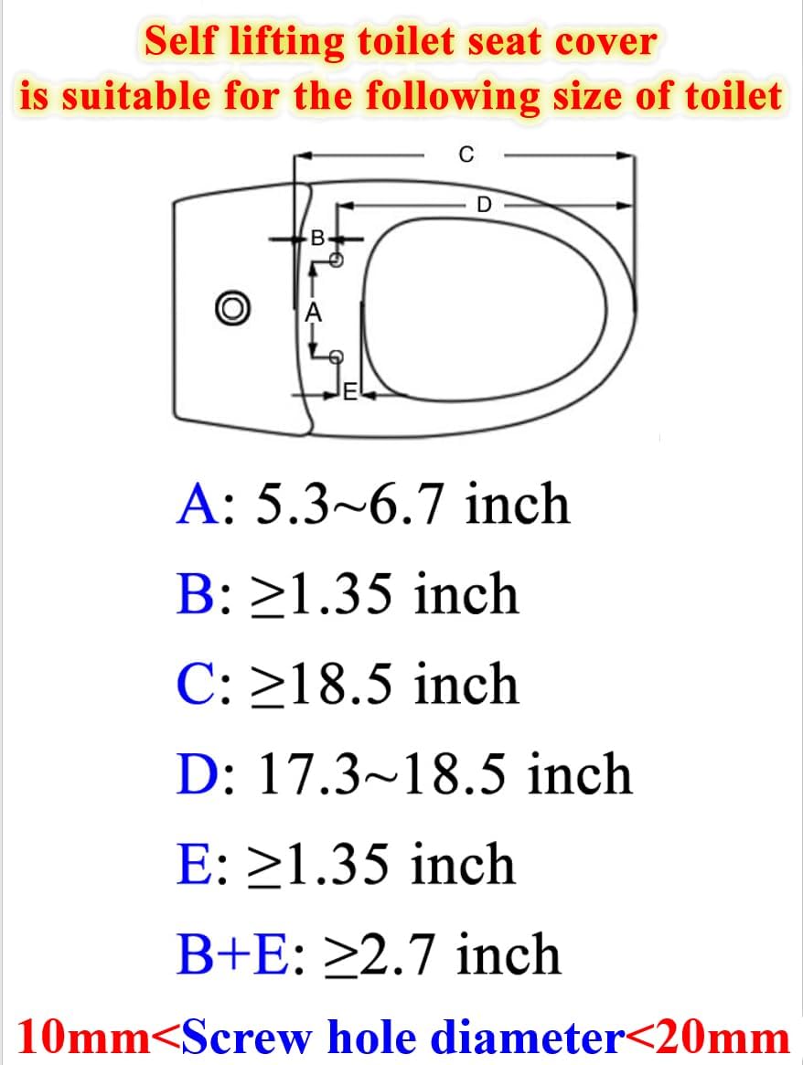 Minixi Self Lifting Toilet Seat, Non Electric, No Cleaning Required, Auto Lifting, Suitable for Oval Toilet