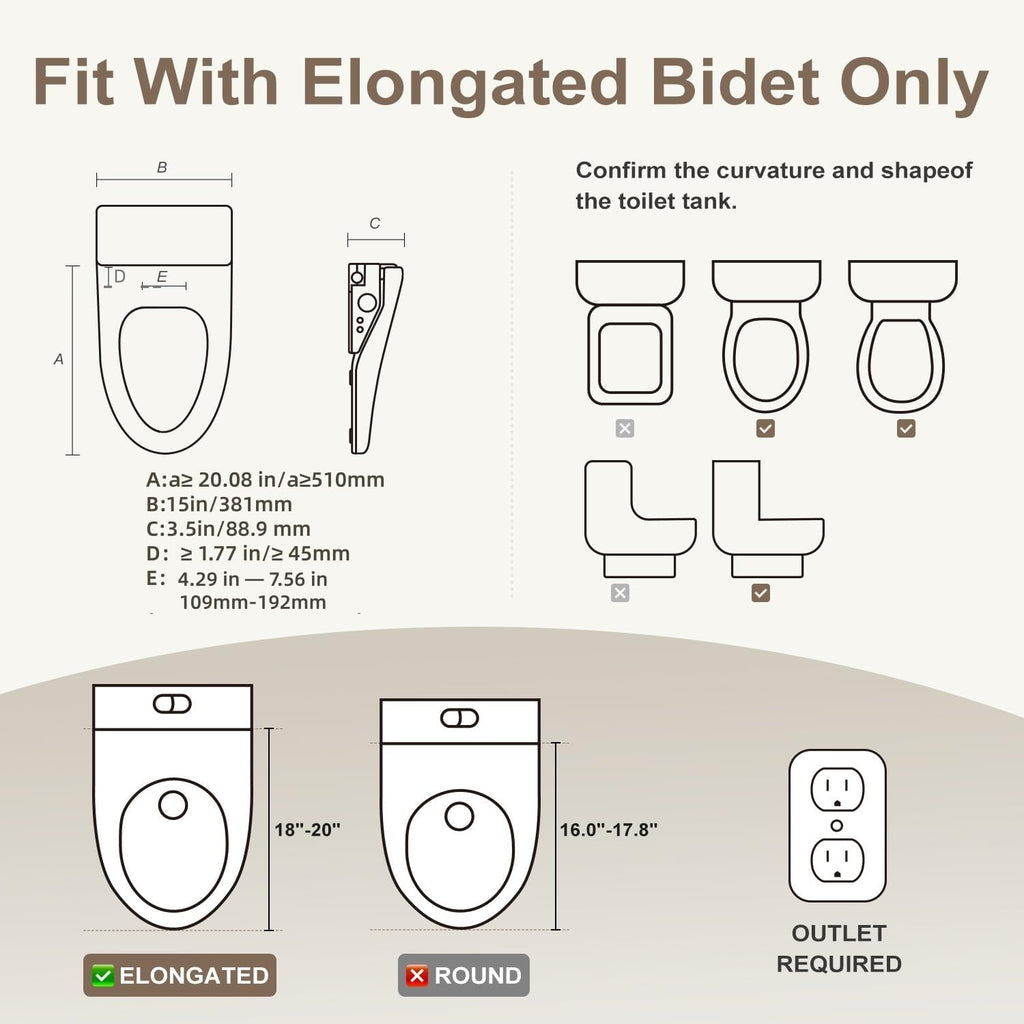 Bidet Toilet Seat with Instant Warm Water Wash, Electric Heated Toilet Seat with Soft Closed Lid,Multiple Cleaning Modes,Warm Air Dryer,Soft Closed Lid, Saved User Settings,Easy Installation (White)