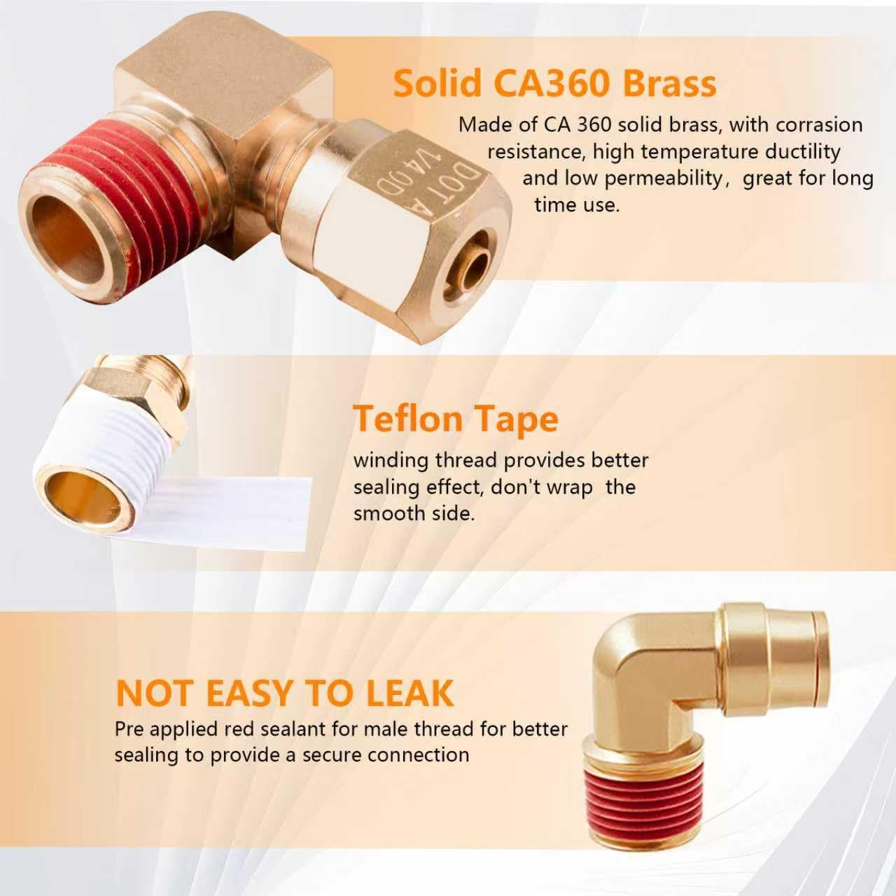 170Pcs DOT Air Brake Line Fittings & Brass Air Nylon Tube Compression Fittings Assortment Kits,1/4' 1/8' 3/8' 1/2' NPT Push To Connect Fittings Quick Connect Air Hose Fittings for Truck or Air System