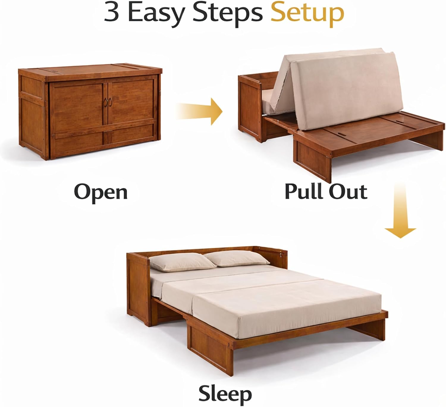 NIGHT & DAY Furniture Murphy Cube Cabinet Bed (Cherry)