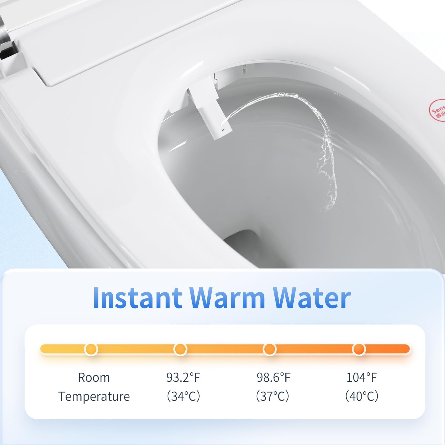 Wekuku Smart Bidet Toilet Seat With Auto Flush, Heated Seat Warm Water, Remote Control, Adjustable Temp, Auto Open Close, One Piece Design (White)