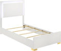 Coaster Home Furnishings Marceline Contemporary 4-Piece Bedroom Set Twin Size LED Panel Bed Frame 51-inch Headboard White 222931T-S4