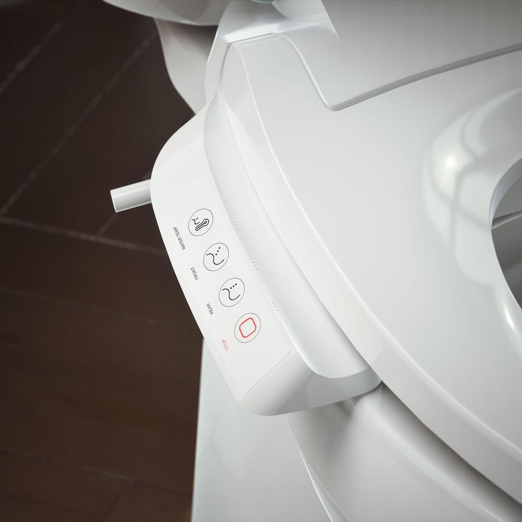Kohler PureWash E525 Elongated Heated Bidet Toilet Seat, White, Warm Water, Quiet-Close Lid, Self-Cleaning Wand, Adjustable Water Pressure, Side Panel Controls, Easy Installation Bidet Attachment