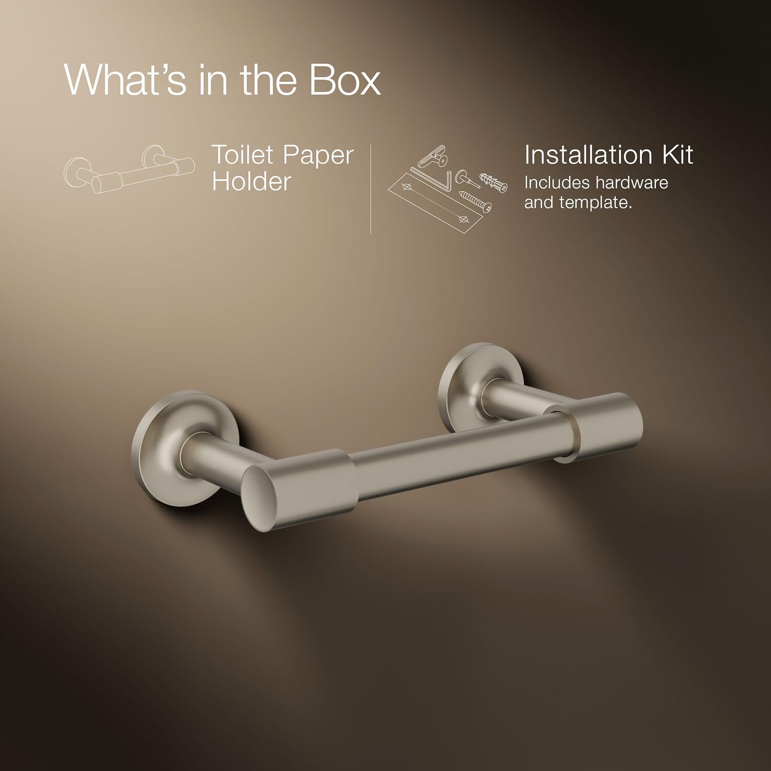 KOHLER 14377-BN Purist® Toilet Paper Holder, Vibrant Brushed Nickel