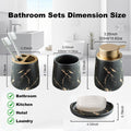 Bathroom Accessories Set Ceramic Bathroom Accessory Set Plant Patterns Accessories with Soap Dispenser Dish Tumbler for Home Decor Victorian(4 Piece Set-Black)