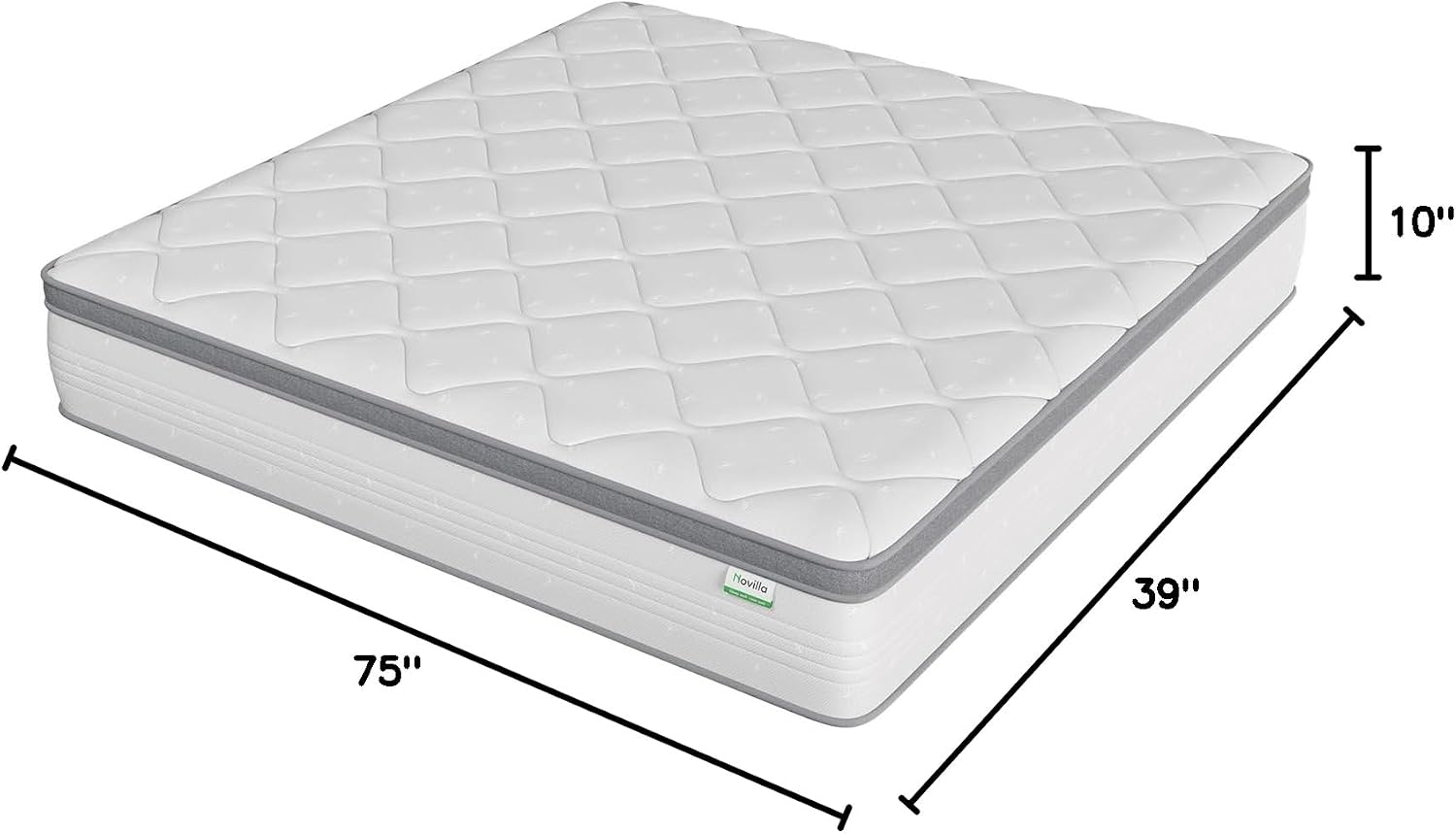 Novilla Twin Mattress, 10 Inch Twin Hybrid Mattress for Kids, Pocket Innerspring Pillow Top Mattresses for Motion Isolation, Pressure Relief & Edge Support, Medium Firm Feel