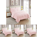 Sweet Home Collection 7 Piece Comforter Set Bag Solid Color All Season Soft Down Alternative Blanket & Luxurious Microfiber Bed Sheets, Pale Pink, Twin XL (Pack of 4)