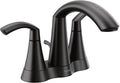 Moen 6172BL Glyde Two-Handle High Arc Centerset Bathroom Faucet, Matte Black