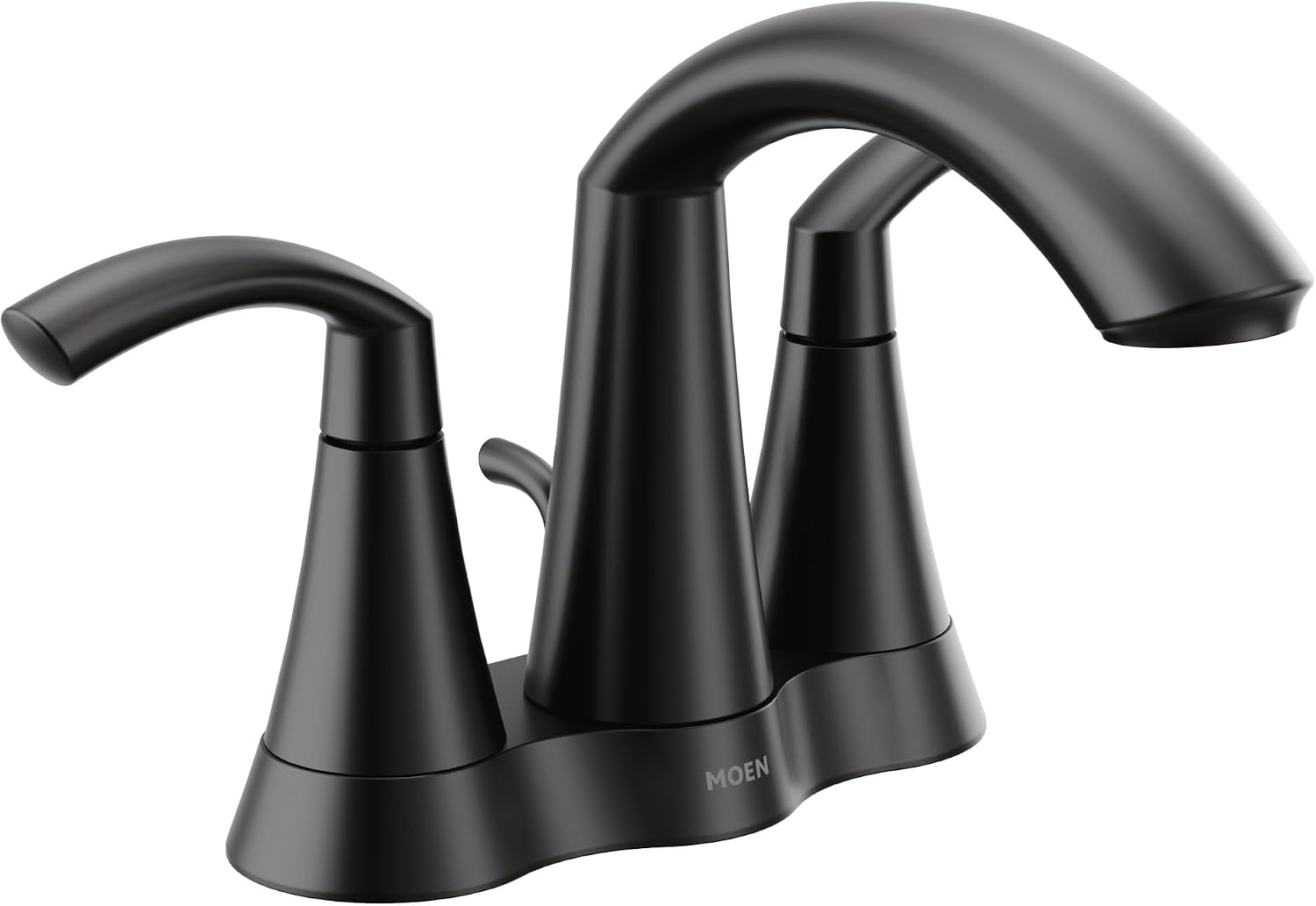 Moen 6172BL Glyde Two-Handle High Arc Centerset Bathroom Faucet, Matte Black