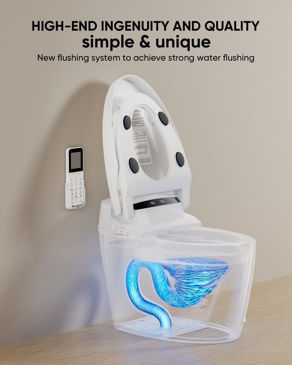 Smart Toilet with Bidet Built In with Warm Water Sprayer and Dryer, Foot Sensor Operation,Heated Seat with LED Display for Bathroom,One Piece Bidet Toilet with Auto Dual Flush (WHITE L11 PRO)