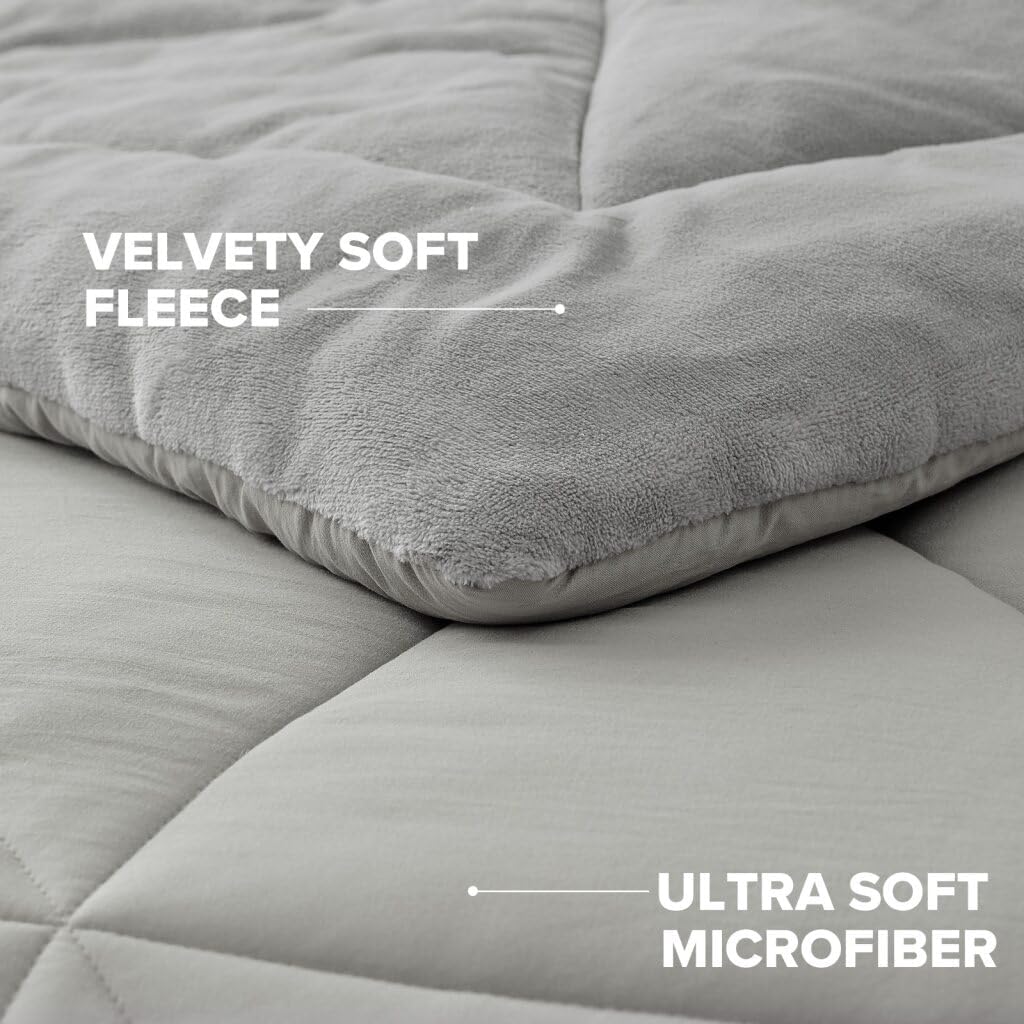 UGG King Comforter Set – 3 Piece Luxury Reversible Plush King Size Comforter Set with Down Alternative Fill, Soft Bedding Set with 2 Pillow Shams for Home & Bedroom Decor, Seal Gray (Corey)