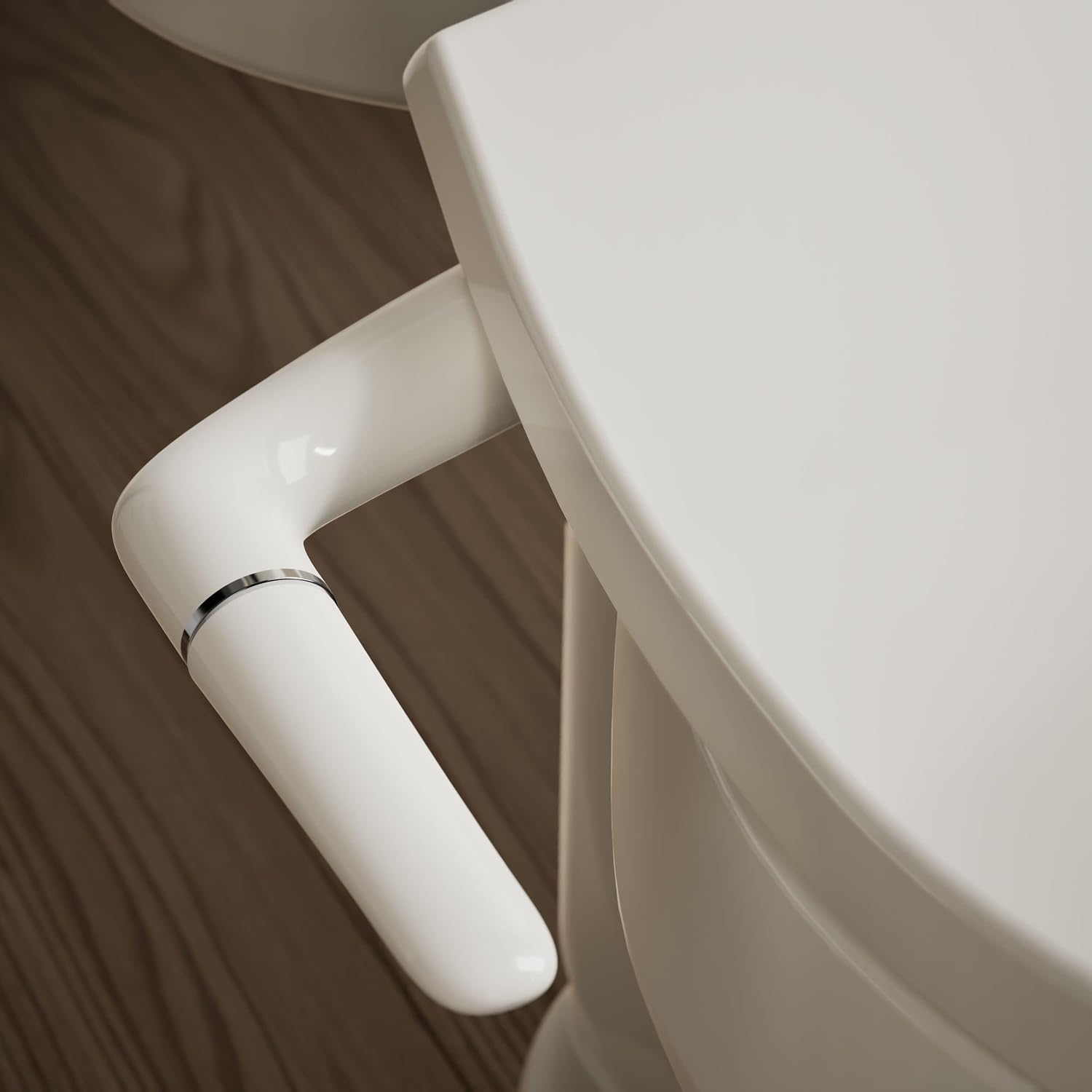 Kohler PureWash M250 Manual Bidet Toilet Seat, Round & Low Profile, Non- Electric, Adjustable Water Pressure, Self Cleaning, Quiet-Close, Easy Installation, Biscuit