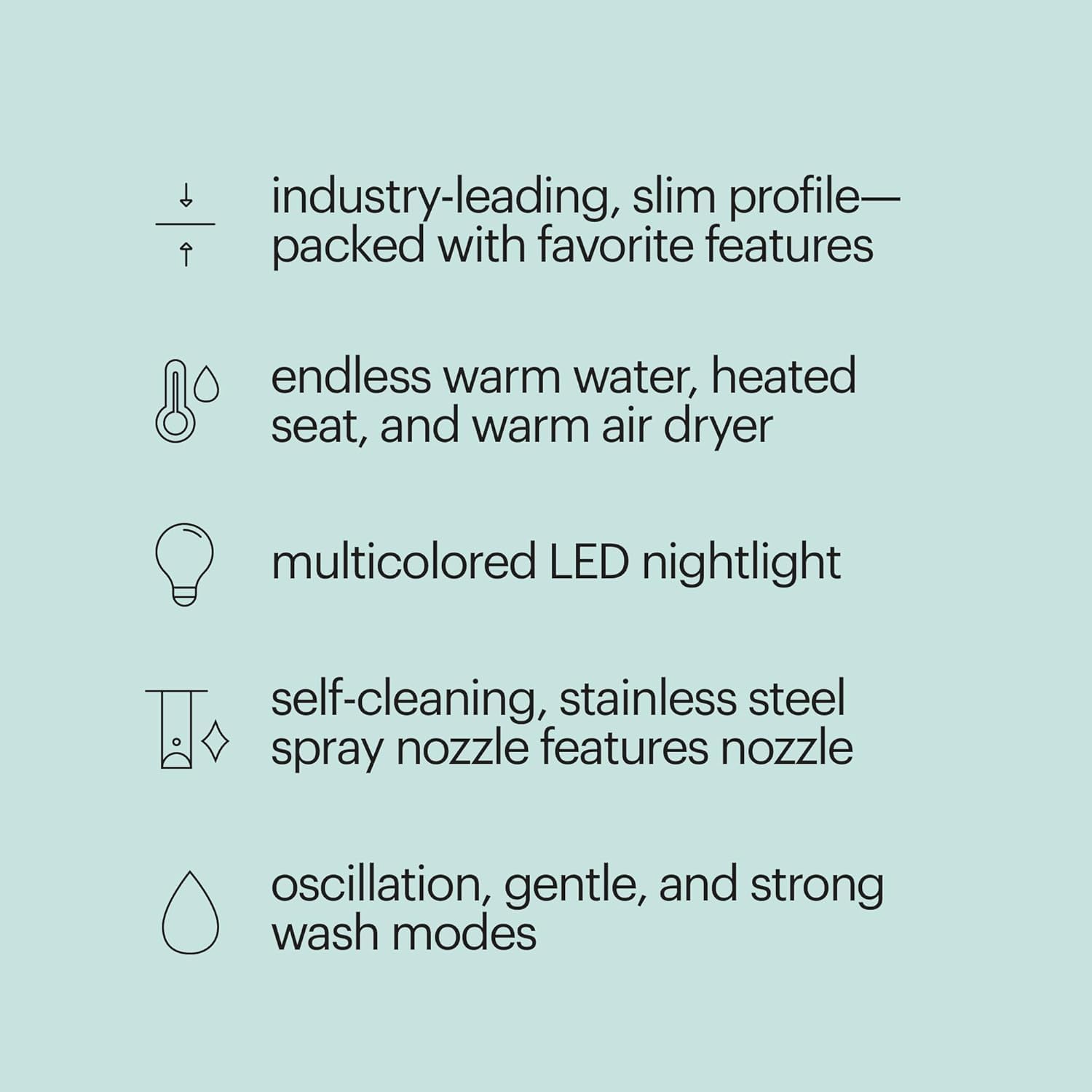 Brondell T44-RW Swash Thinline Electric Bidet Toilet Seat with Oscillating Stainless Steel Nozzle, T44-Thinline