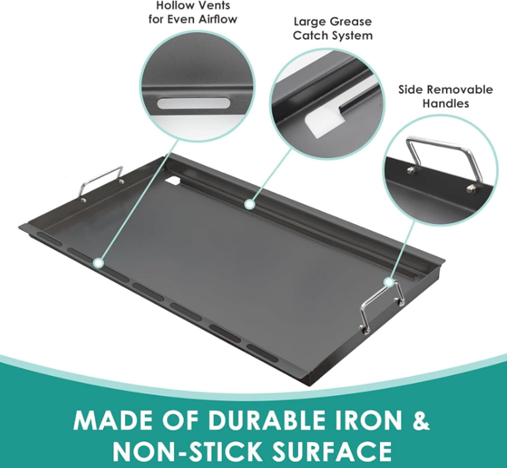 SafBbcue 6789 Full Size Griddle for Weber Genesis II 400 Griddle Insert Flat Top Grill Insert for Weber GS4 Genesis II 400 Grill Parts E410 S410 E435 S435 E440 Carbon Steel