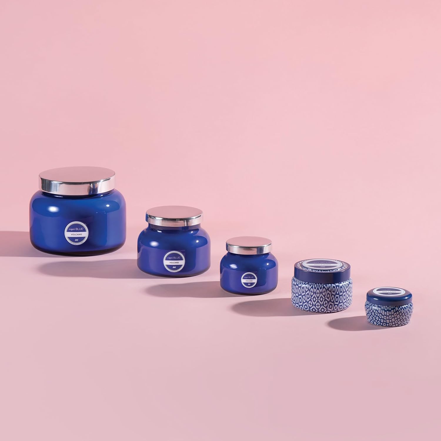Capri Blue Volcano Scented Candles - Luxury Three Wick Candles for Home Scented with Tropical Fruit & Sugared Citrus - Soy Wax Blend - Jumbo Blue Color (48 oz)