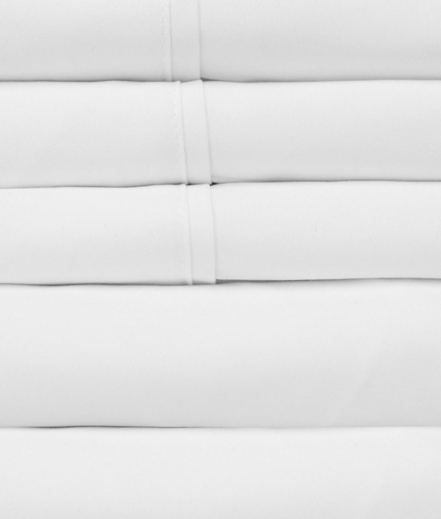 Queen Sheets White - 6 Piece 1500 Supreme Collection Fine Brushed Microfiber Deep Pocket Queen Sheet Set Bedding - 2 Extra Pillow Cases, Great Value, Queen, White (Pack of 5)