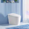 Wekuku Smart Bidet Toilet Seat With Auto Flush, Heated Seat Warm Water, Remote Control, Adjustable Temp, Auto Open Close, One Piece Design (White)