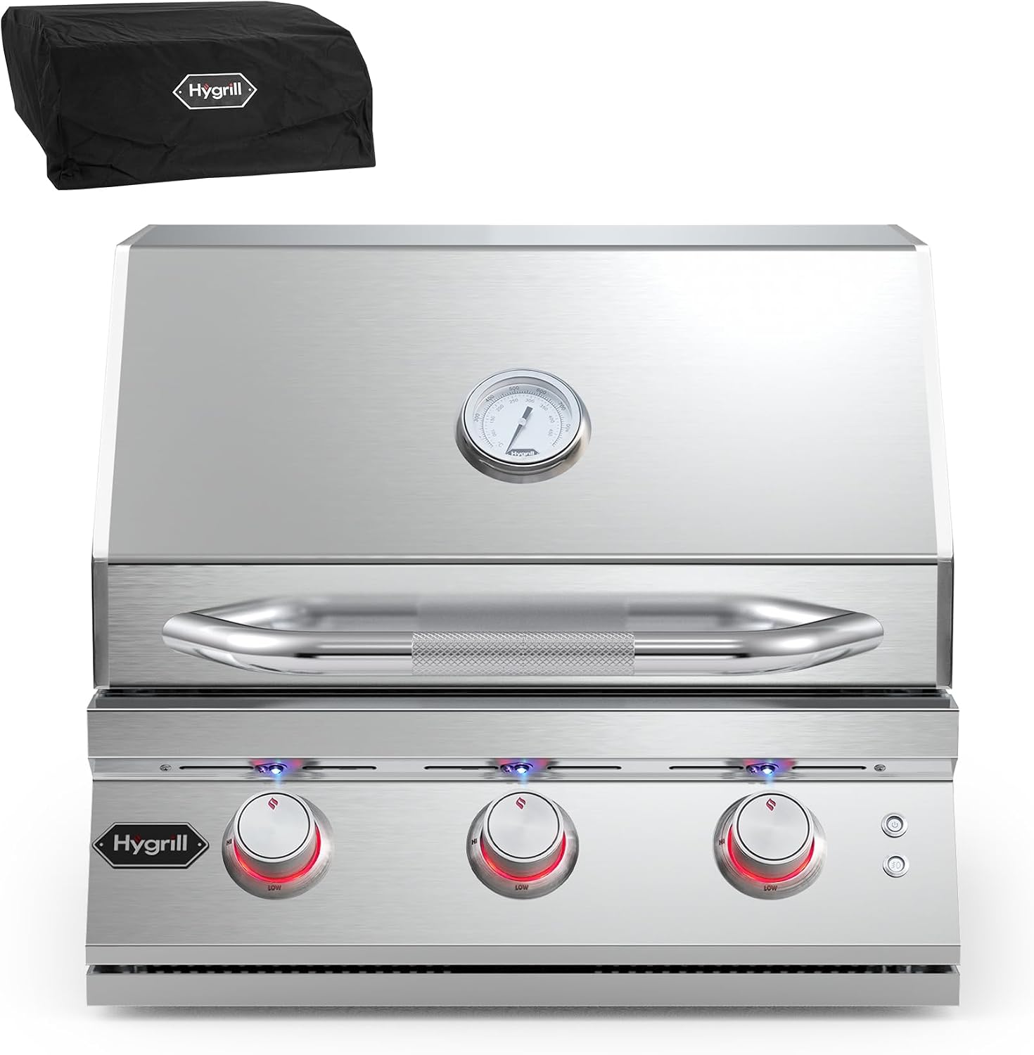 Hygrill Premium XTR 3-Burner Built In Grill, Stainless Steel Grill Head for Outdoor Kitchen and BBQ Grill Island, Heavy Duty Natural Gas Grill