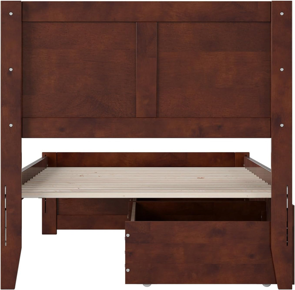 AFI, Canyon Twin XL Platform Bed with Matching Footboard & Storage Drawers, Walnut