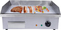 Commercial Griddle, 110V Electric Flat Top Grill, Non-Stick Countertop Griddle, Restaurant Stainless Steel Grill, Adjustable Temperature Control