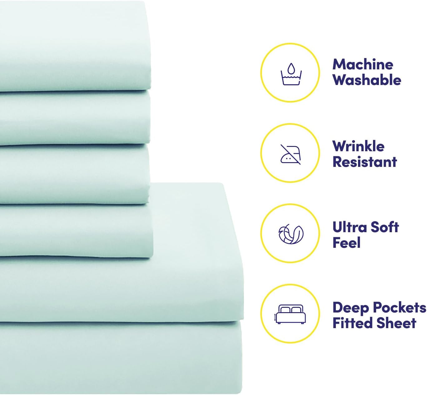 Sweet Home Collection 7 Piece Comforter Set Bag Solid Color All Season Soft Down Alternative Blanket & Luxurious Microfiber Bed Sheets, Aqua, Twin (Pack of 4)