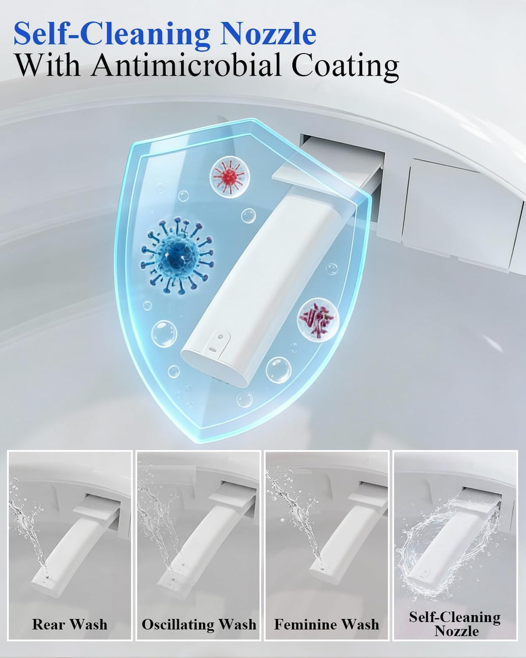 TOTTE Luxury Smart Toilet with Bidet, Hands-Free with Auto Open/Close Lid & Self-Cleaning Bowl | Adaptive Warm Water Wash & Heated Seat, Built-in Aroma, One-Piece Elongated Design