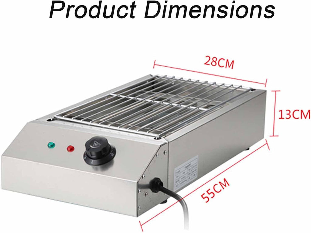 Electric Smokeless Indoor Grill, 1700W Stainless BBQ Grill Griddle Grill with Temperature Control 50-300°C & Non-stick Removable Griddle Plate, High Power U-heaters & Durable, For Camping