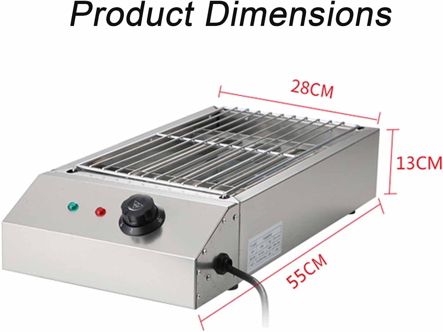 Electric Smokeless Indoor Grill, 1700W Stainless BBQ Grill Griddle Grill with Temperature Control 50-300°C & Non-stick Removable Griddle Plate, High Power U-heaters & Durable, For Camping