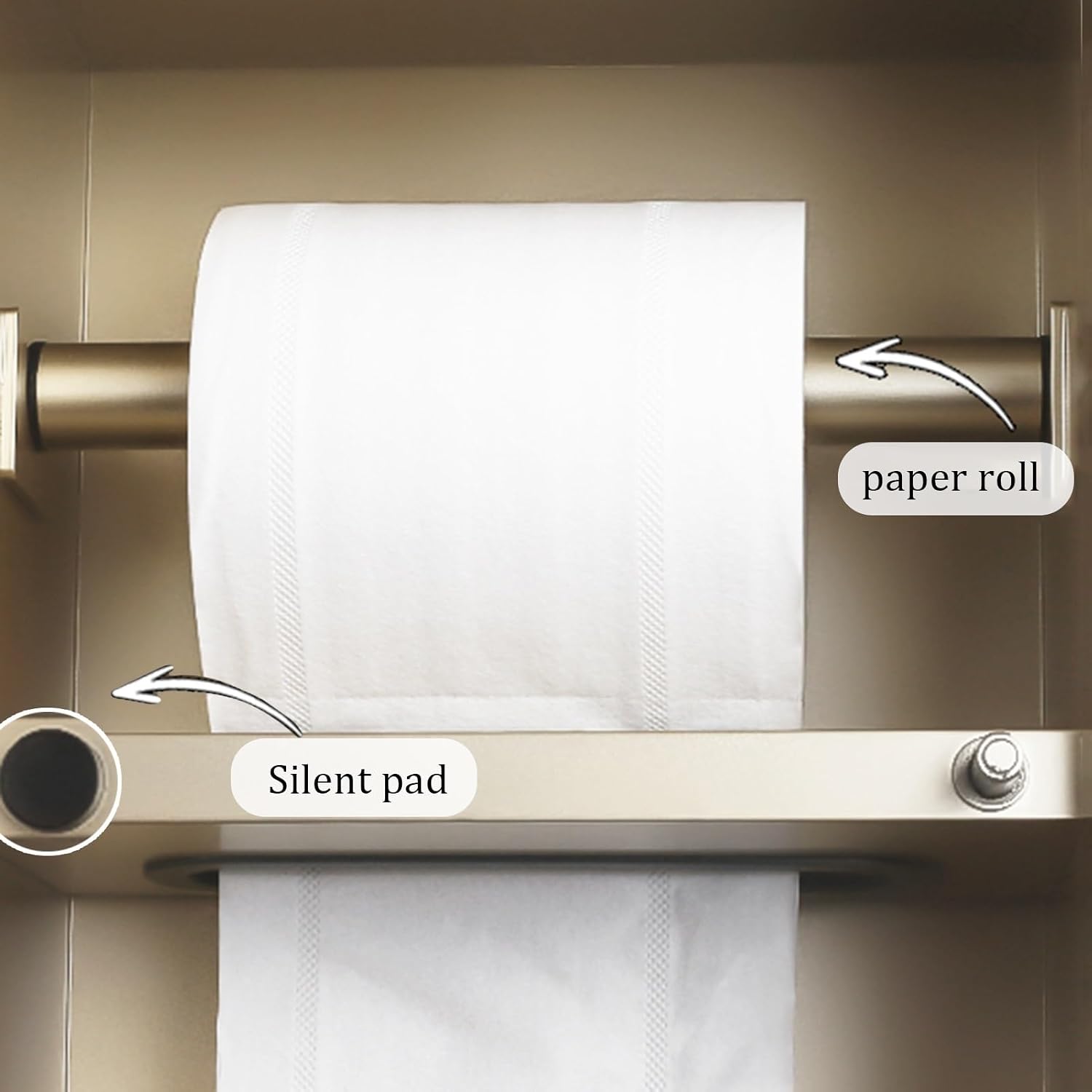 Modern Stainless Steel Bathroom Accessories Set - Stylish Gray Toilet Paper Holder, Shower Caddy, Trash Can, Recessed Brush Holder & Storage Rack for Organized Bathrooms