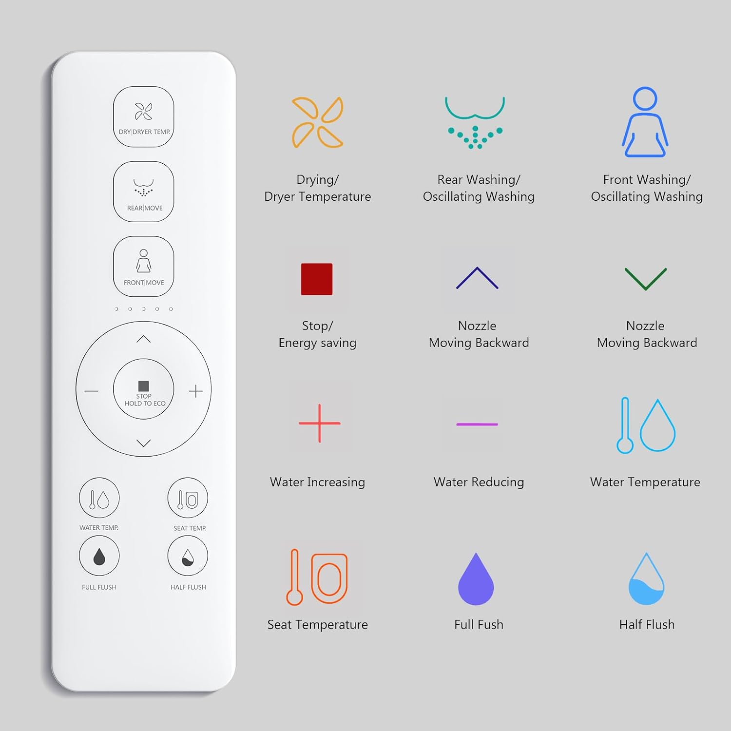Smart Toilet, Tankless Bidet Toilet With Heated Bidet Seat, Foot Sensor, Dual Auto Flush, Manual Open & Close, Light, Remote Control, Modern Elongated Toilet for Bathroom